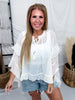 Ivory Sheer Chiffon Top With Ruffle Sleeves - Whiskey Skies - ODDI