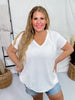 Ivory Short Sleeve Hi - Low Tunic Top - Whiskey Skies - ANDREE BY UNIT