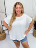 Ivory Short Sleeve Waffle Tunic Top - Whiskey Skies - ANDREE BY UNIT