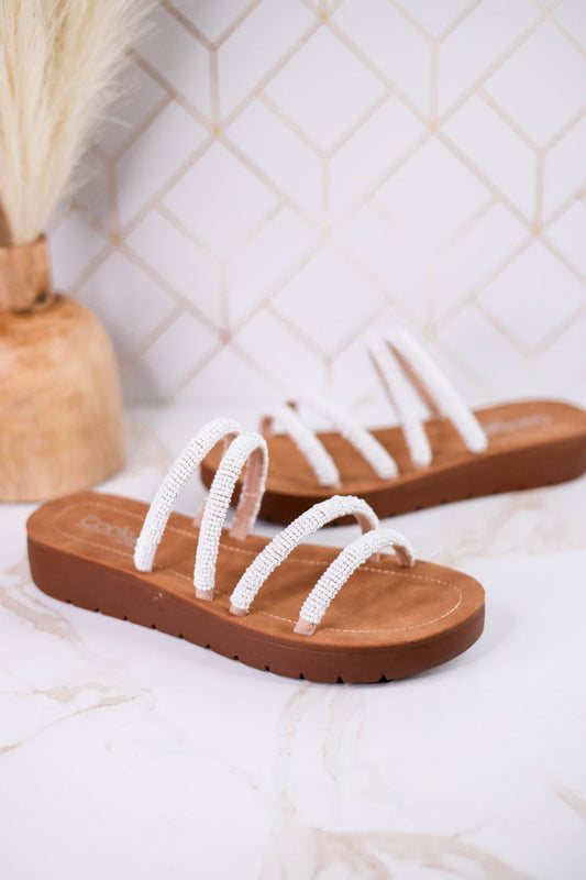 Ivory "Striptease" Sandals - Whiskey Skies - CORKYS FOOTWEAR