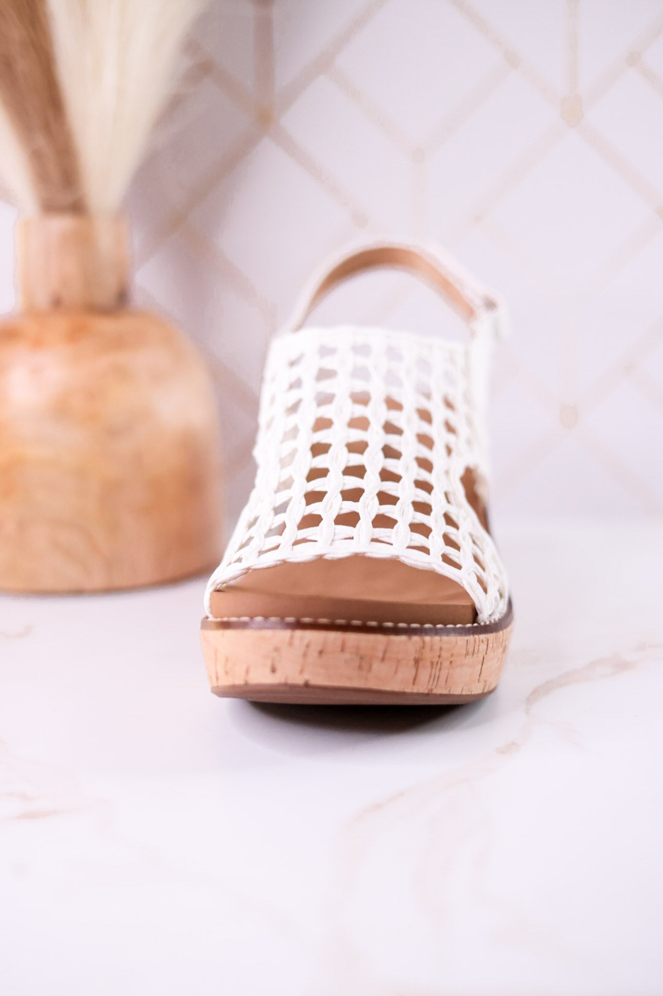 Ivory Woven Carley Wedge Sandals - Whiskey Skies - CORKYS FOOTWEAR