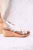 Ivory Woven Carley Wedge Sandals - Whiskey Skies - CORKYS FOOTWEAR