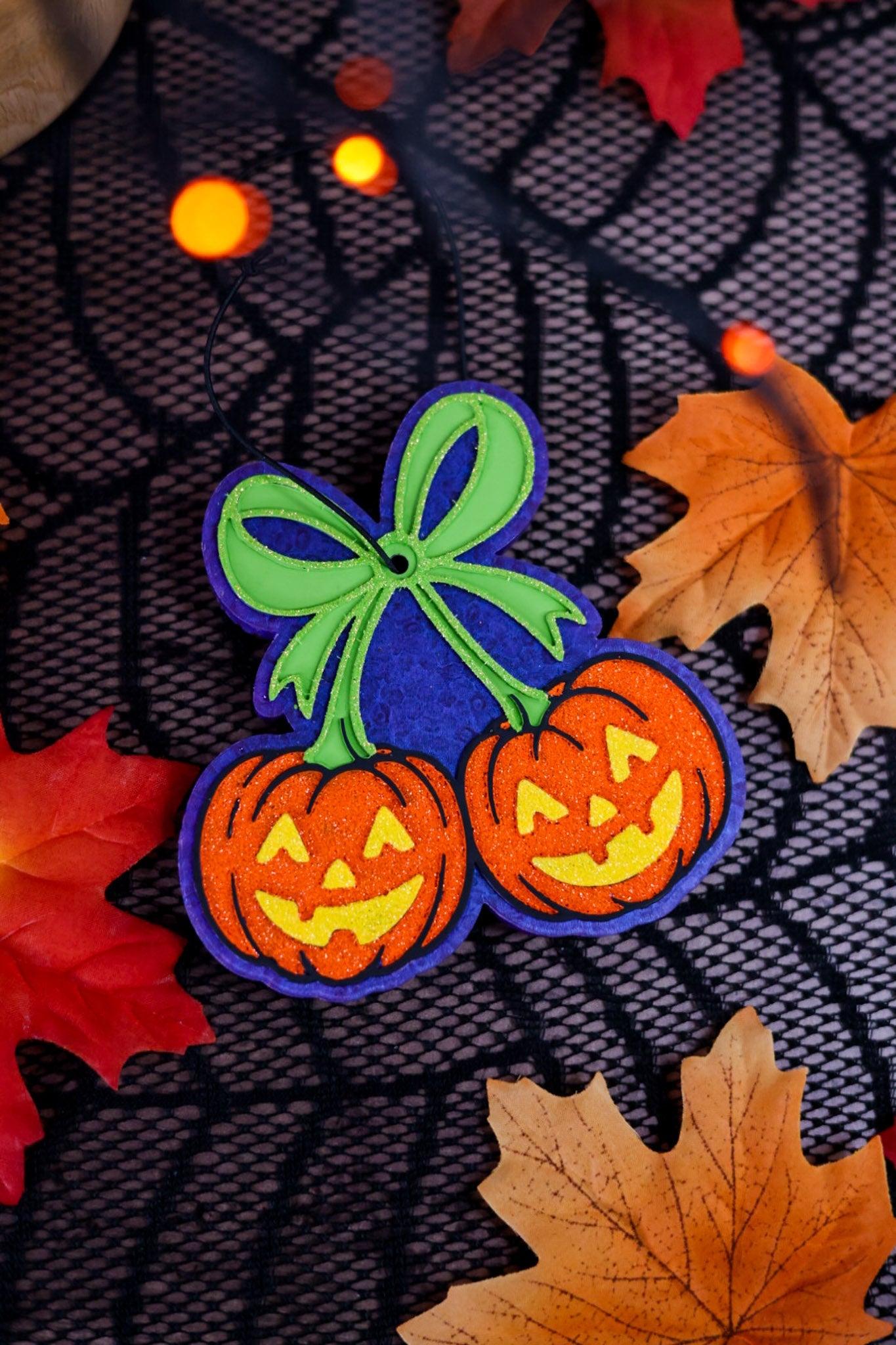 Jack - O - Lantern Bow Freshie (5 Scents) - Whiskey Skies - BUG AND BEAN FRESHIES