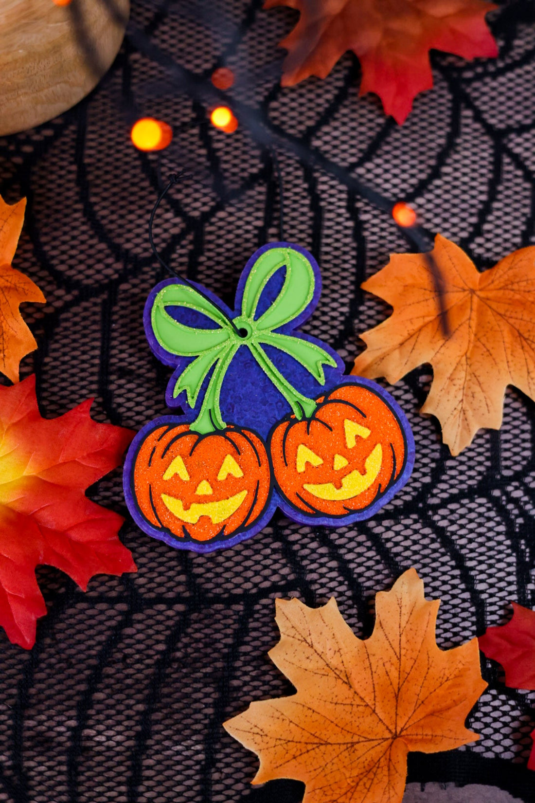 Jack - O - Lantern Bow Freshie (5 Scents) - Whiskey Skies - BUG AND BEAN FRESHIES