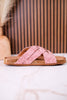 "Jada" Tooled Faux Leather Slip On Sandals In Blush - Whiskey Skies - VERY G