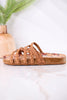 Jade Braided Sandals in Tan - Whiskey Skies - VERY G