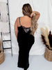 Jet Black V - Neck Camisole Tank Top W/ Lace Detail - Whiskey Skies - POL CLOTHING INC.