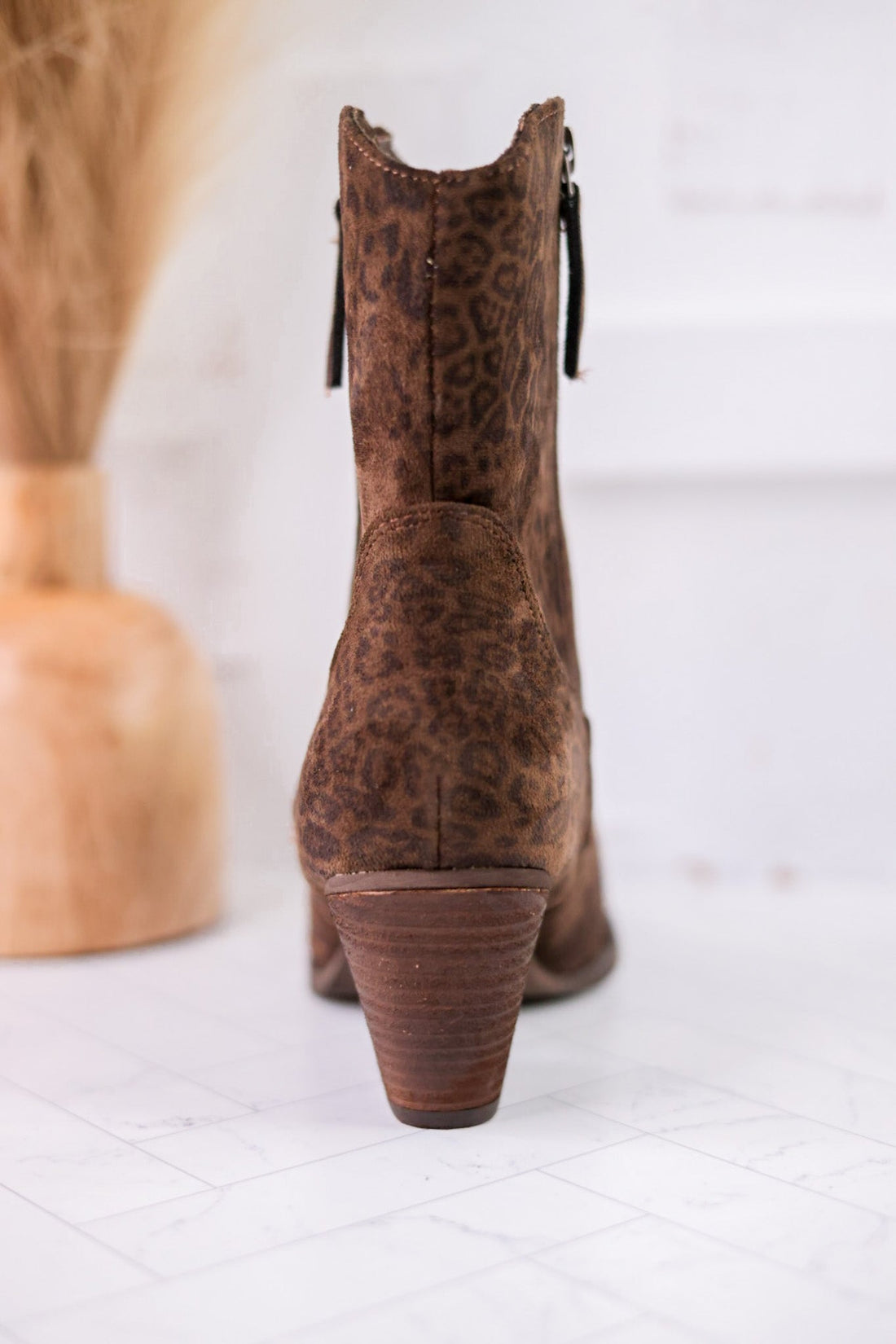 Jimi Black Leopard Ankle Boots - Whiskey Skies - VERY G