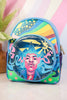 Jimi Hendrix Psychedelic Glow Landscape Zip Mini Backpack - Whiskey Skies - LOUNGEFLY