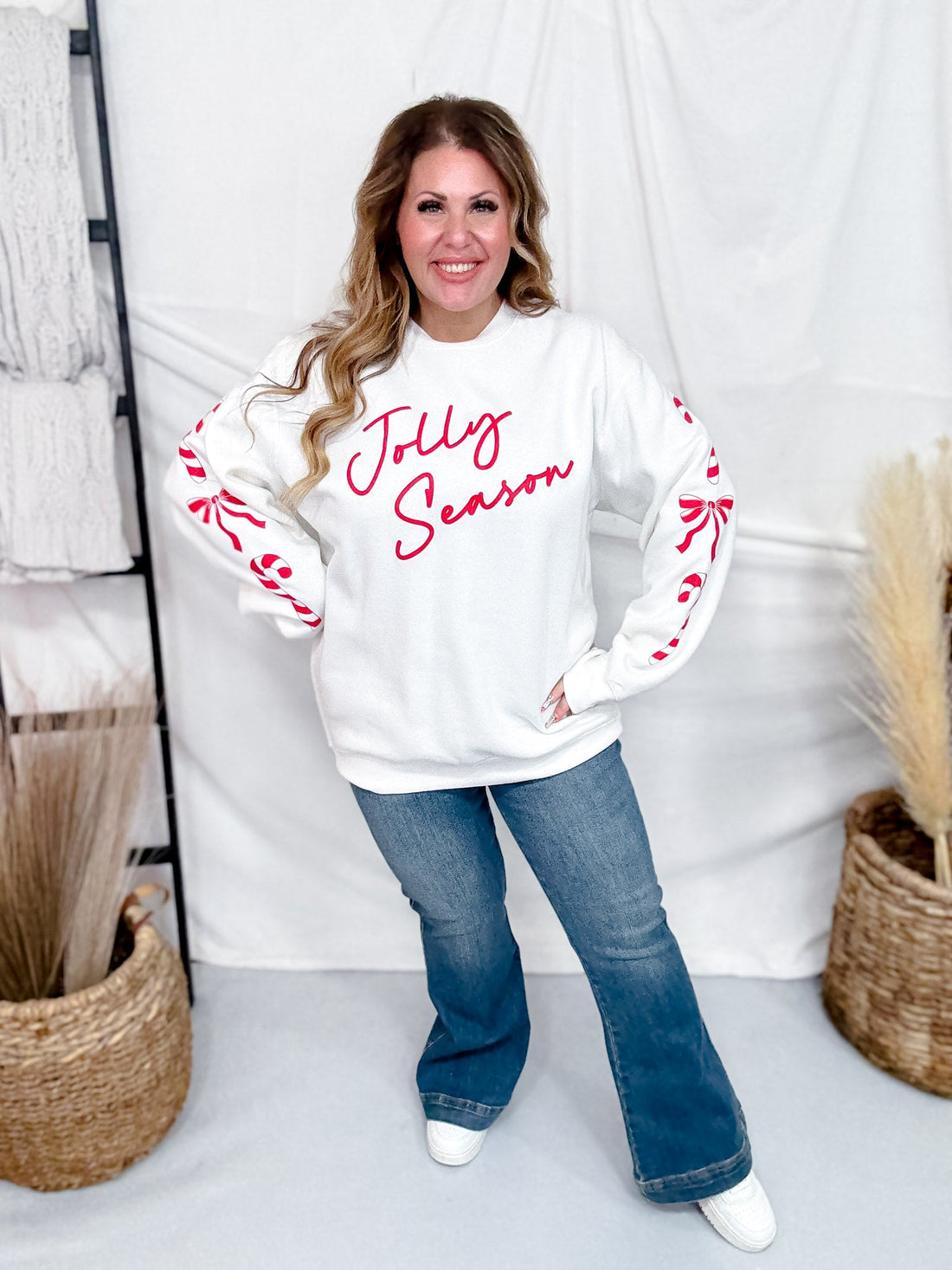 Jolly Season Long Sleeve Sweatshirt - Whiskey Skies - SOUTHERN BLISS COMPANY