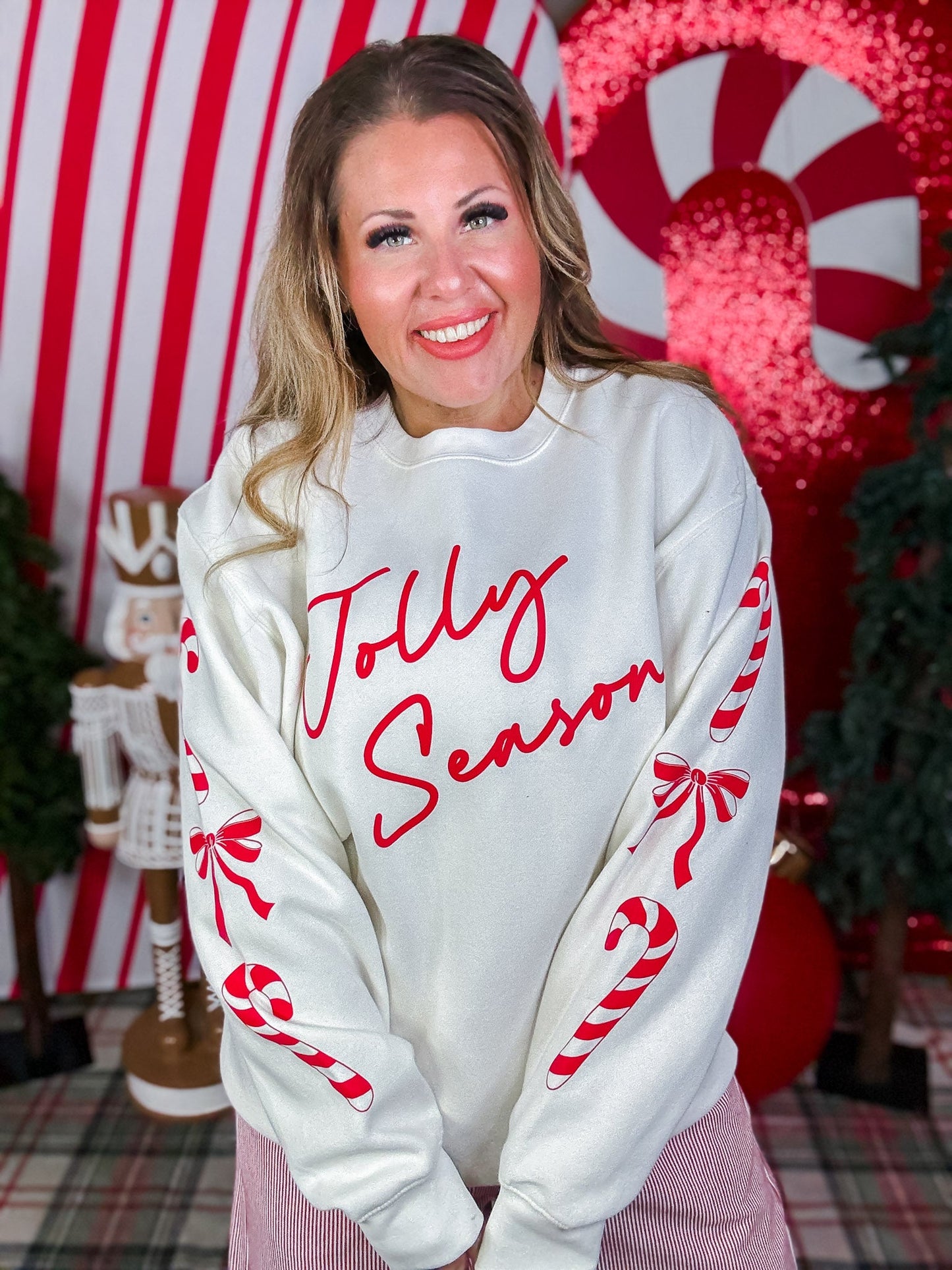 Jolly Season Long Sleeve Sweatshirt - Whiskey Skies - SOUTHERN BLISS COMPANY