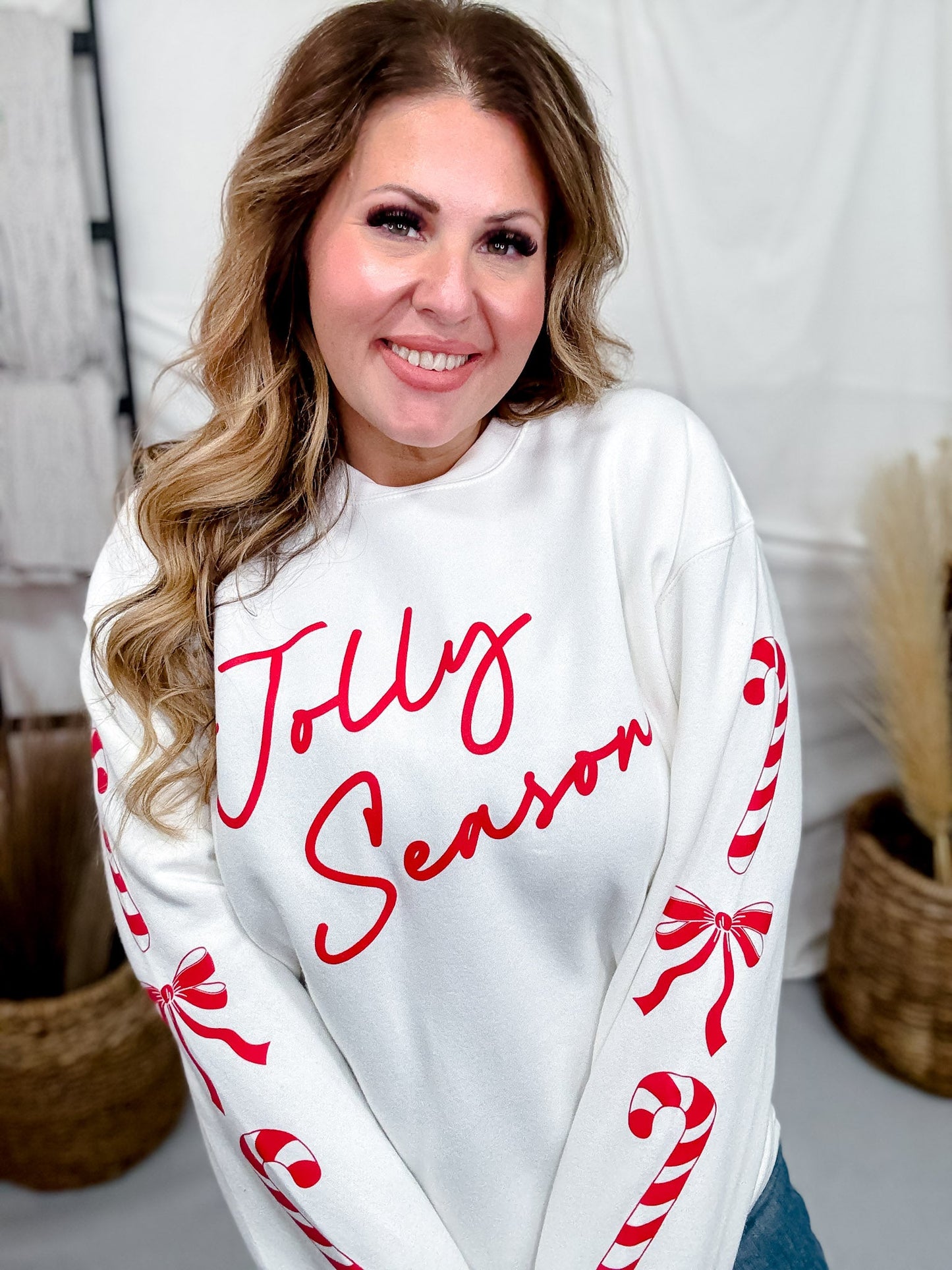 Jolly Season Long Sleeve Sweatshirt - Whiskey Skies - SOUTHERN BLISS COMPANY