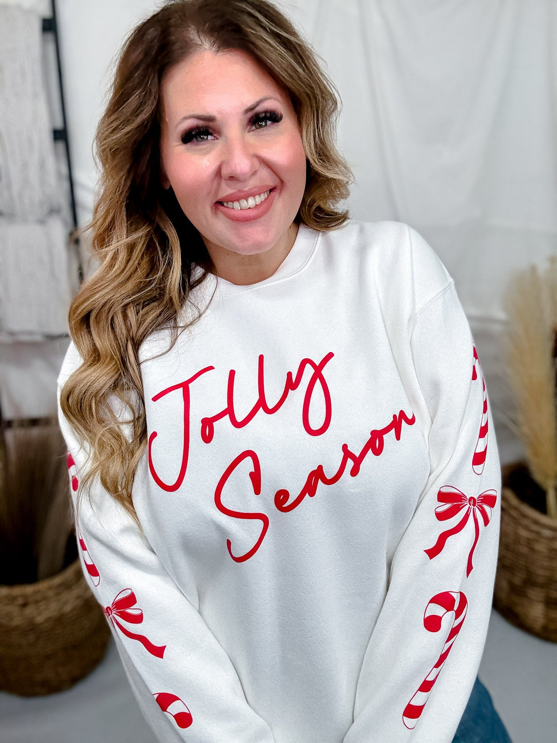Jolly Season Long Sleeve Sweatshirt - Whiskey Skies - SOUTHERN BLISS COMPANY