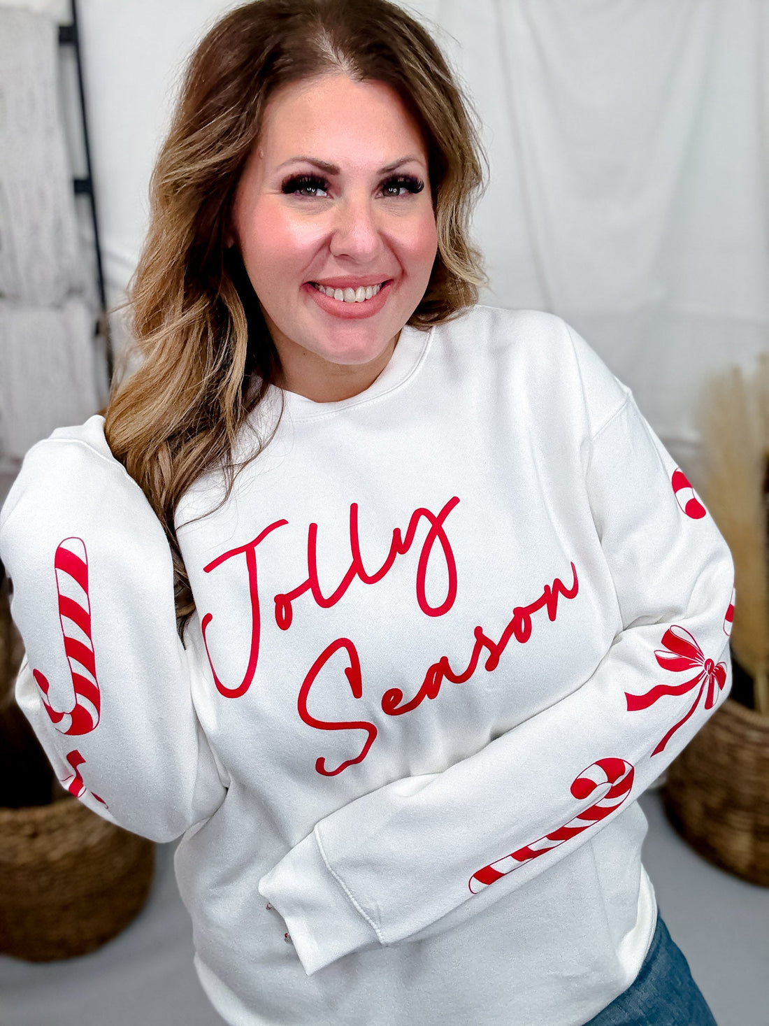 Jolly Season Long Sleeve Sweatshirt - Whiskey Skies - SOUTHERN BLISS COMPANY