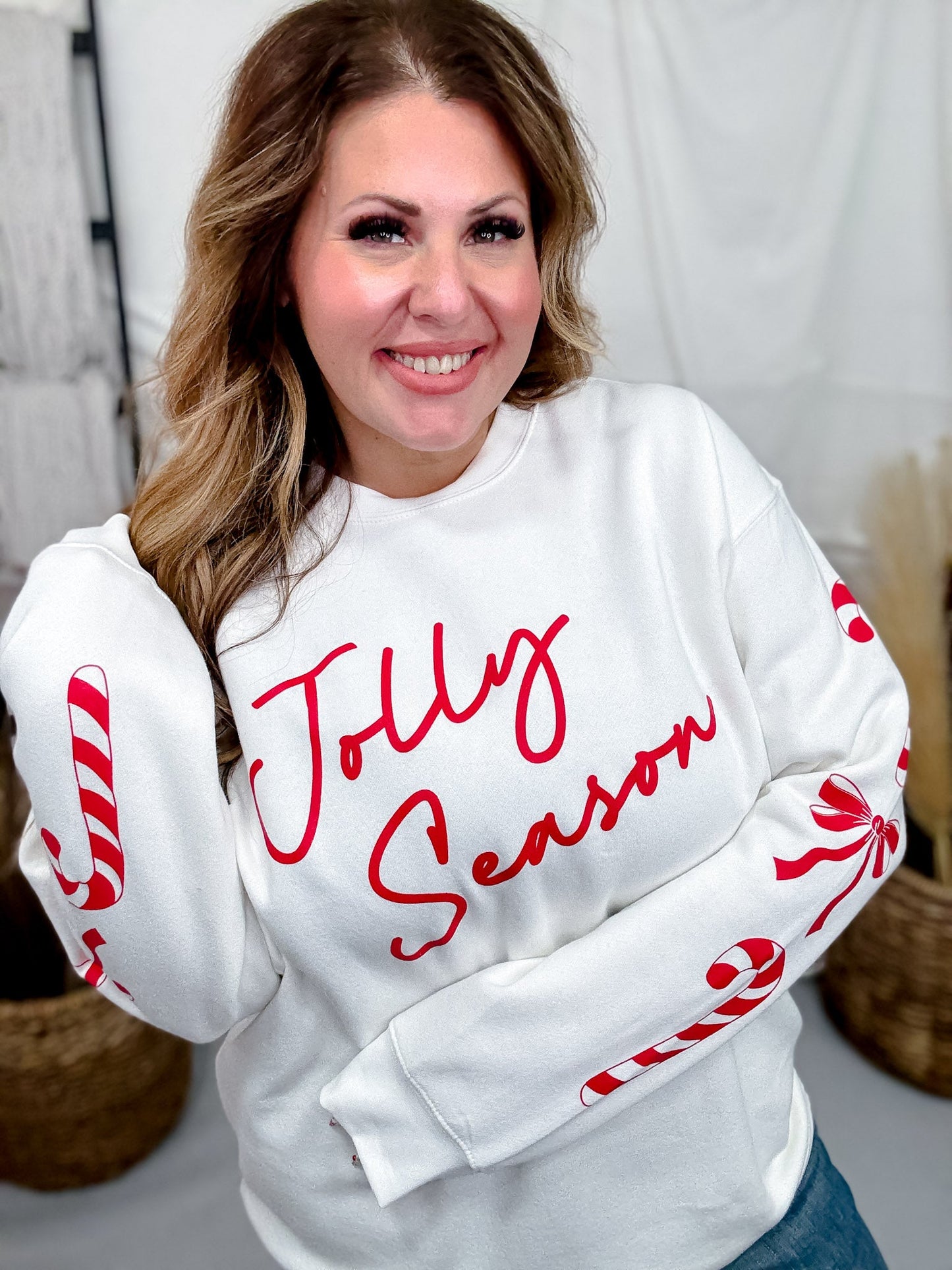 Jolly Season Long Sleeve Sweatshirt - Whiskey Skies - SOUTHERN BLISS COMPANY