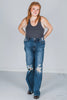 Judy Blue 90's Destroyed Knee Straight Jeans - Whiskey Skies - JUDY BLUE