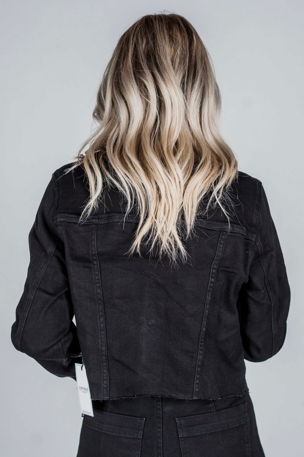 Judy Blue Black Denim Jacket W/ Gold Trim FINAL SALE - Whiskey Skies - JUDY BLUE