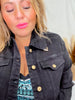 Judy Blue Black Denim Jacket W/ Gold Trim - Whiskey Skies - JUDY BLUE