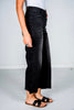 Judy Blue Black High Waist Raw Hem Wide Leg Crops - Whiskey Skies - JUDY BLUE