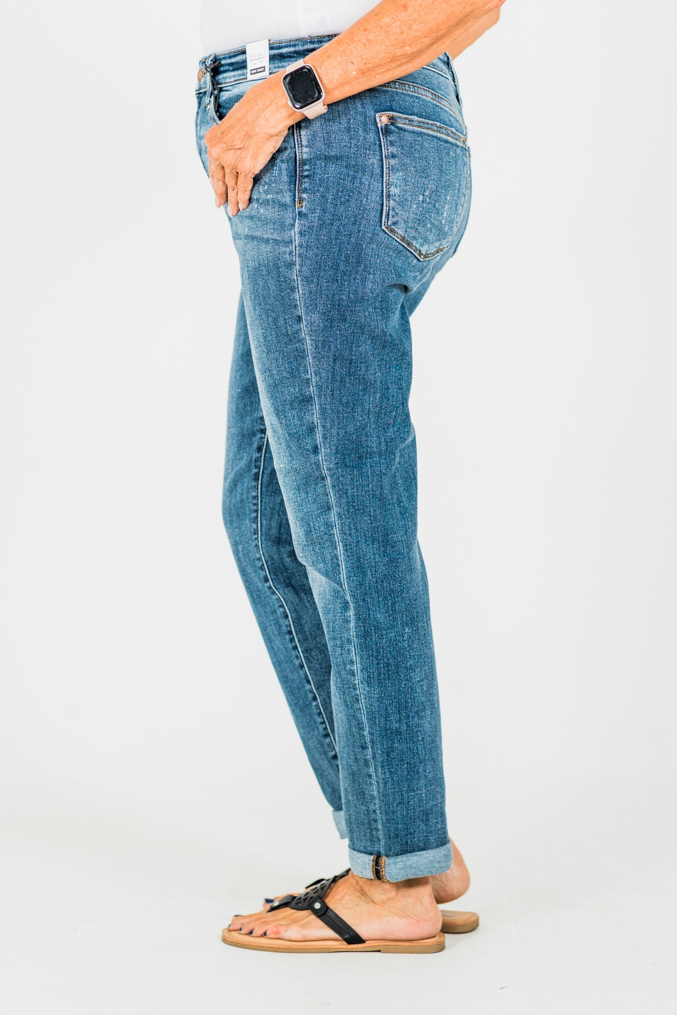 Judy Blue Bleach Splash Boyfriend Jeans - Whiskey Skies - JUDY BLUE
