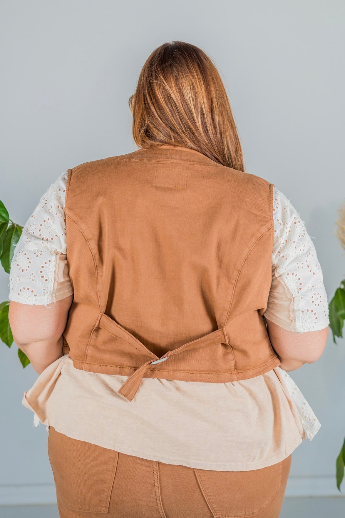 Judy Blue Brown Garment Dyed Waistcoat Vest - Whiskey Skies - JUDY BLUE