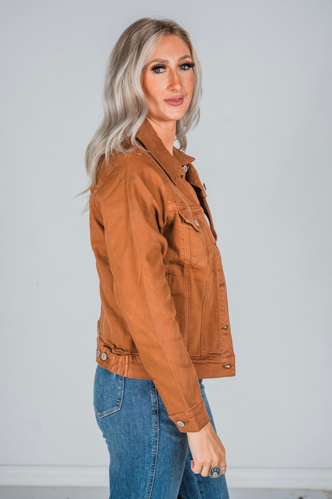 Judy Blue Camel Garment Dyed Jacket - Whiskey Skies - JUDY BLUE