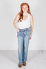 Judy Blue Cell Phone Pocket Dad Jeans - Whiskey Skies - JUDY BLUE