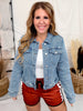 Judy Blue Classic Button Down Denim Trucker Jacket - Whiskey Skies - JUDY BLUE