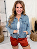 Judy Blue Classic Button Down Denim Trucker Jacket - Whiskey Skies - JUDY BLUE
