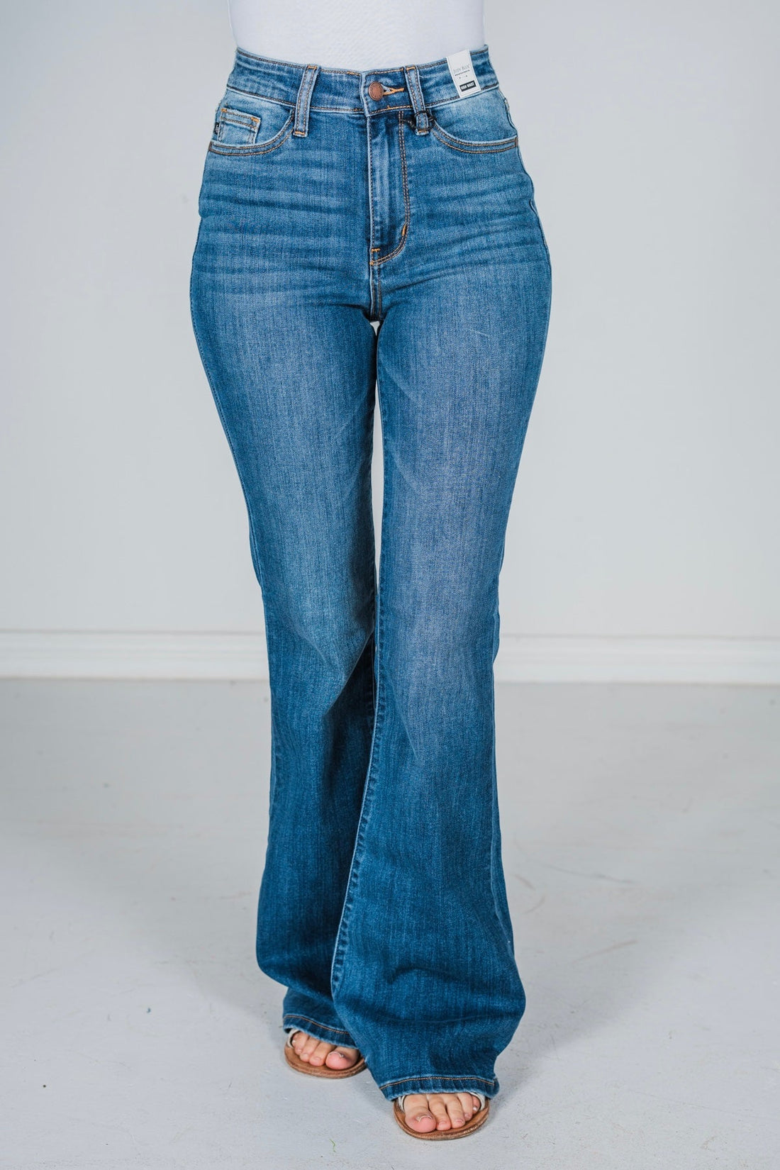 Judy Blue Classic Wash High Waist Flare Jeans - Whiskey Skies - JUDY BLUE