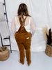 Judy Blue Corduroy Straight Leg Overalls in Camel Brown - Whiskey Skies - JUDY BLUE