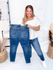 Judy Blue Core Mid - Rise Skinny Jeans With Hand - Sanding - Whiskey Skies - JUDY BLUE