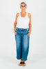 Judy Blue Cropped Wide Leg Mid - Rise Jeans With Wide Hems - Whiskey Skies - JUDY BLUE