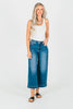Judy Blue Cropped Wide Leg Mid - Rise Jeans With Wide Hems - Whiskey Skies - JUDY BLUE
