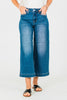 Judy Blue Cropped Wide Leg Mid - Rise Jeans With Wide Hems - Whiskey Skies - JUDY BLUE