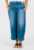 Judy Blue Cropped Wide Leg Mid - Rise Jeans With Wide Hems - Whiskey Skies - JUDY BLUE