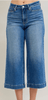 Judy Blue Cropped Wide Leg Mid - Rise Jeans With Wide Hems - Whiskey Skies - JUDY BLUE