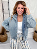 Judy Blue Denim Bomber Jacket - Whiskey Skies - JUDY BLUE