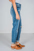 Judy Blue Distressed High - Rise Boyfriend Jeans - Whiskey Skies - JUDY BLUE