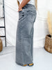 Judy Blue Faded Grey Mid Rise Palazzo Jeans W/ Split Back Yoke - Whiskey Skies - JUDY BLUE