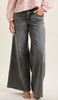 Judy Blue Faded Grey Mid Rise Palazzo Jeans W/ Split Back Yoke - Whiskey Skies - JUDY BLUE