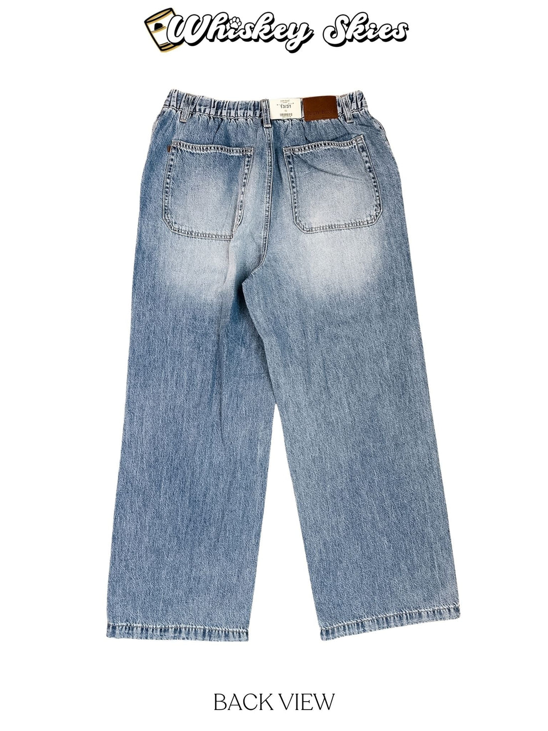 Judy Blue Featherweight Baggy Jeans W/ High Elastic Waist - Whiskey Skies - JUDY BLUE