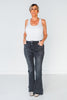 Judy Blue Flare Jeans with Frayed Tulip Hem - Whiskey Skies - JUDY BLUE
