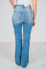 Judy Blue Fray Hem Destroy High Waisted Bootcut Jeans - Whiskey Skies - JUDY BLUE