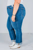 Judy Blue Front Seam Cuffed Straight Jeans - Whiskey Skies - JUDY BLUE