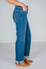 Judy Blue Front Seam Cuffed Straight Jeans - Whiskey Skies - JUDY BLUE