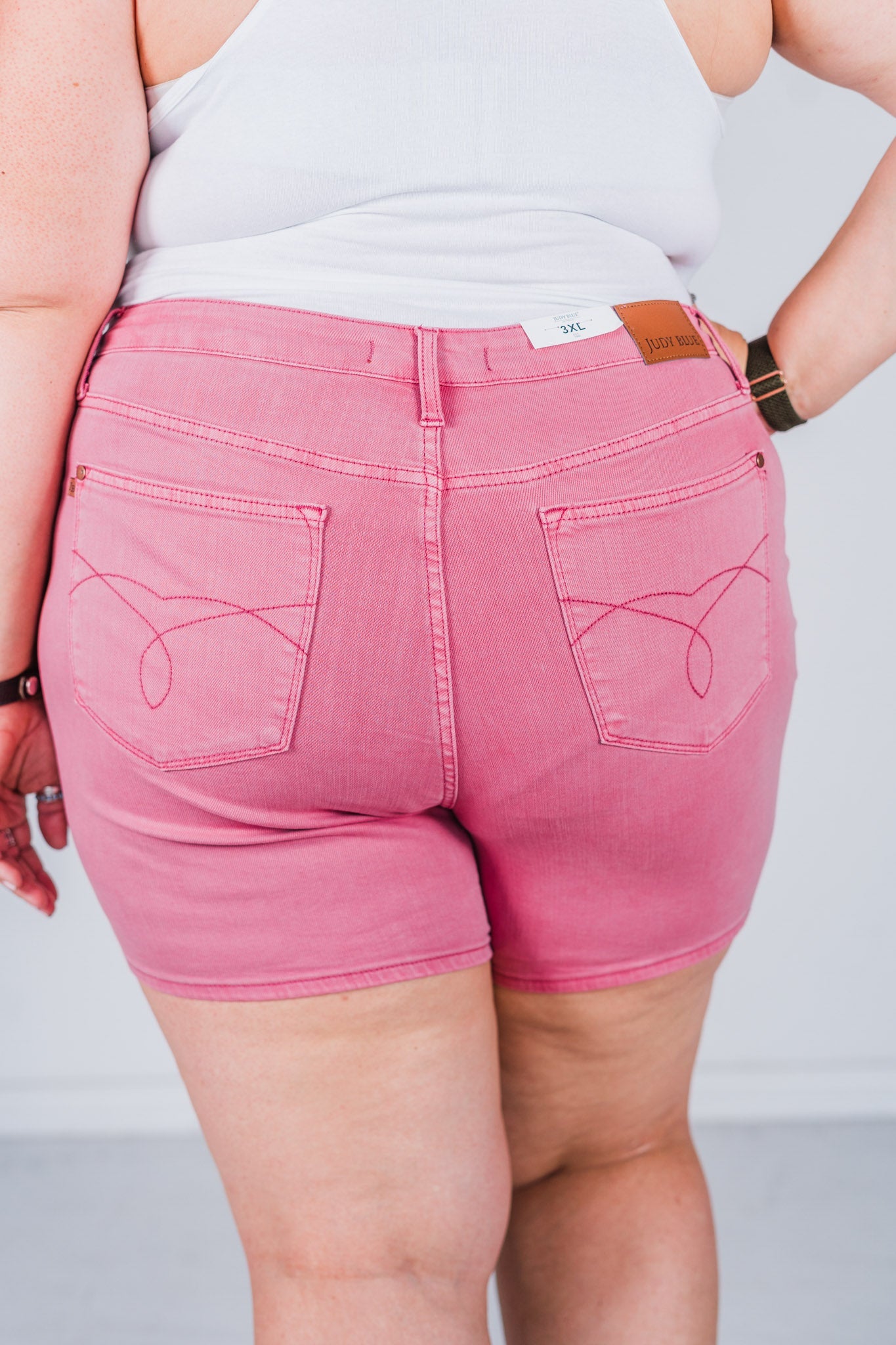 Judy Blue Garment Dyed Rose Pink Denim Shorts - Whiskey Skies - JUDY BLUE