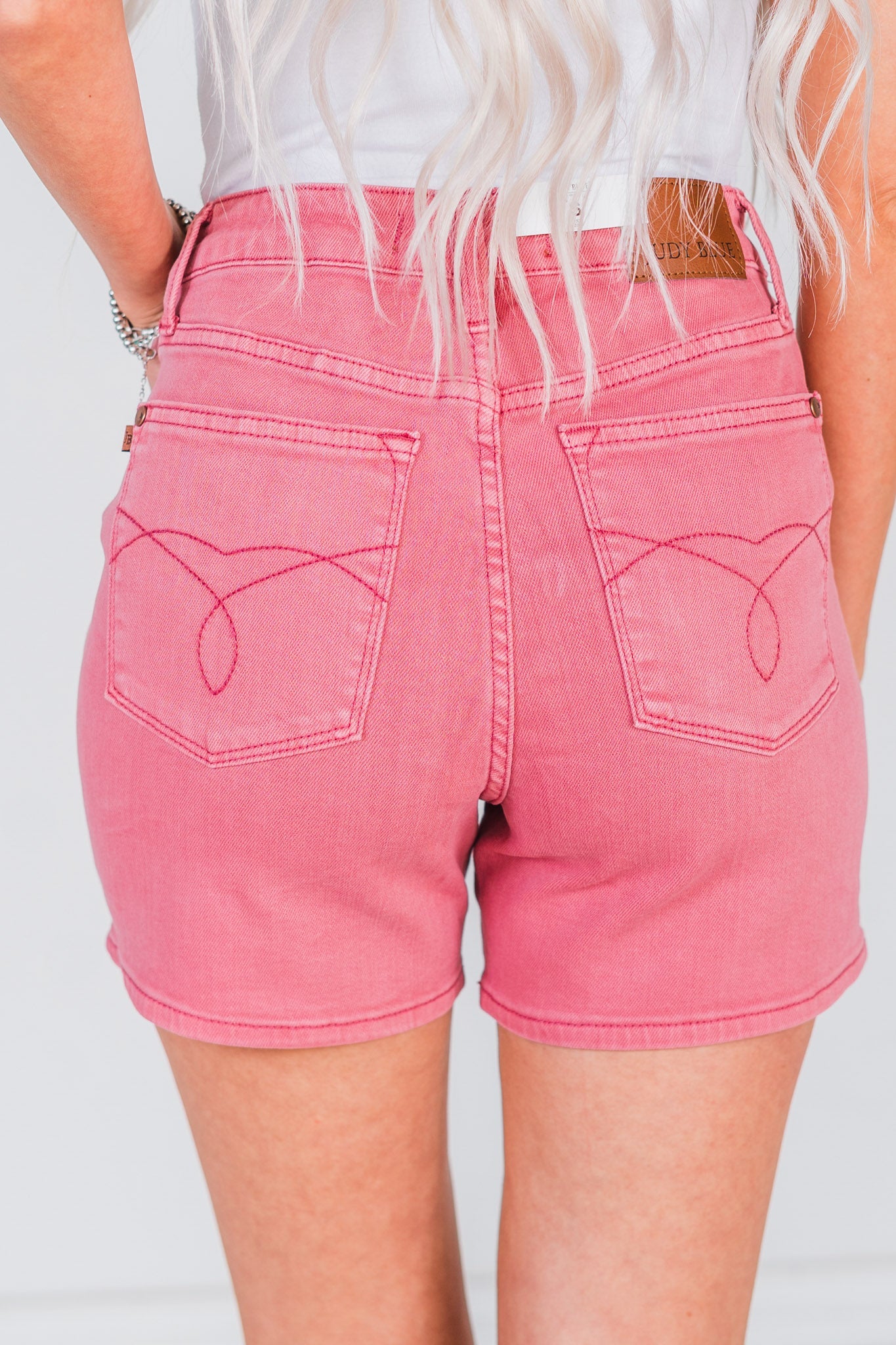Judy Blue Garment Dyed Rose Pink Denim Shorts - Whiskey Skies - JUDY BLUE