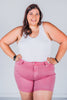Judy Blue Garment Dyed Rose Pink Denim Shorts - Whiskey Skies - JUDY BLUE