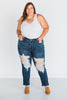 Judy Blue Heavy Destroy Straight Leg Jeans - Whiskey Skies - JUDY BLUE